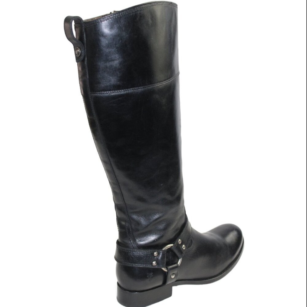 Frye Melissa Tall Black Leather Equestrian Riding Boots Size 7.5 - Picture 3 of 11